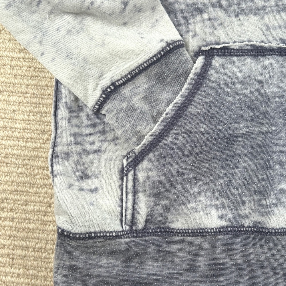 Billabong Hoodie Women Medium Gray Blue Burnout Wash Surf Beachy Boho Sweatshirt - Picture 5 of 14
